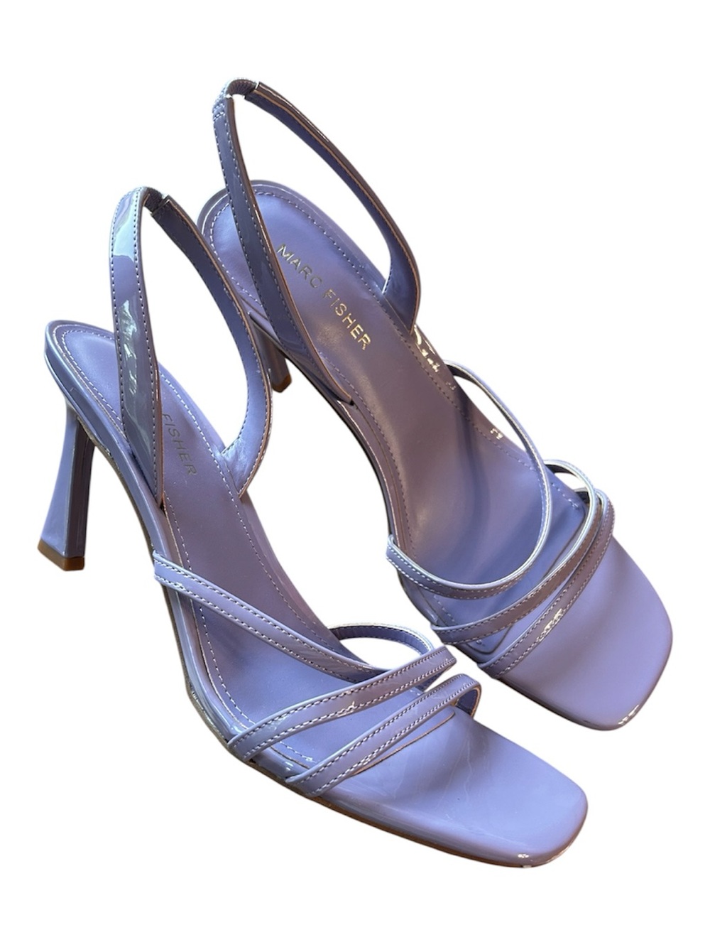 Marc Fisher Nalinaly Patent Slingback Heeled Sandals in Lavender Size 9